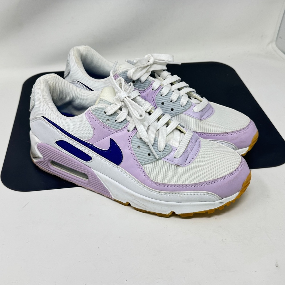 Nike Air Max 90 Sportswear Shoe White/Purple DX3316-100 VNDS WMNS Sz 9.5